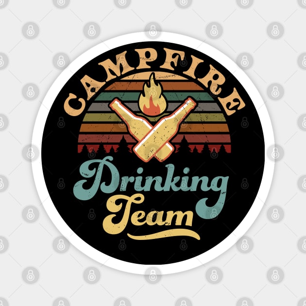 Campfire Drinking Team Camping Magnet by OrangeMonkeyArt